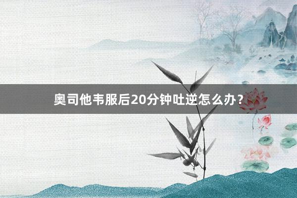 奥司他韦服后20分钟吐逆怎么办？